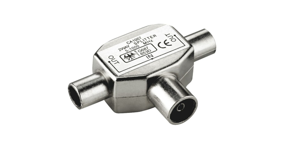 goobay2 x Coax male naar Coax female Adapter kabel  (Zilver)