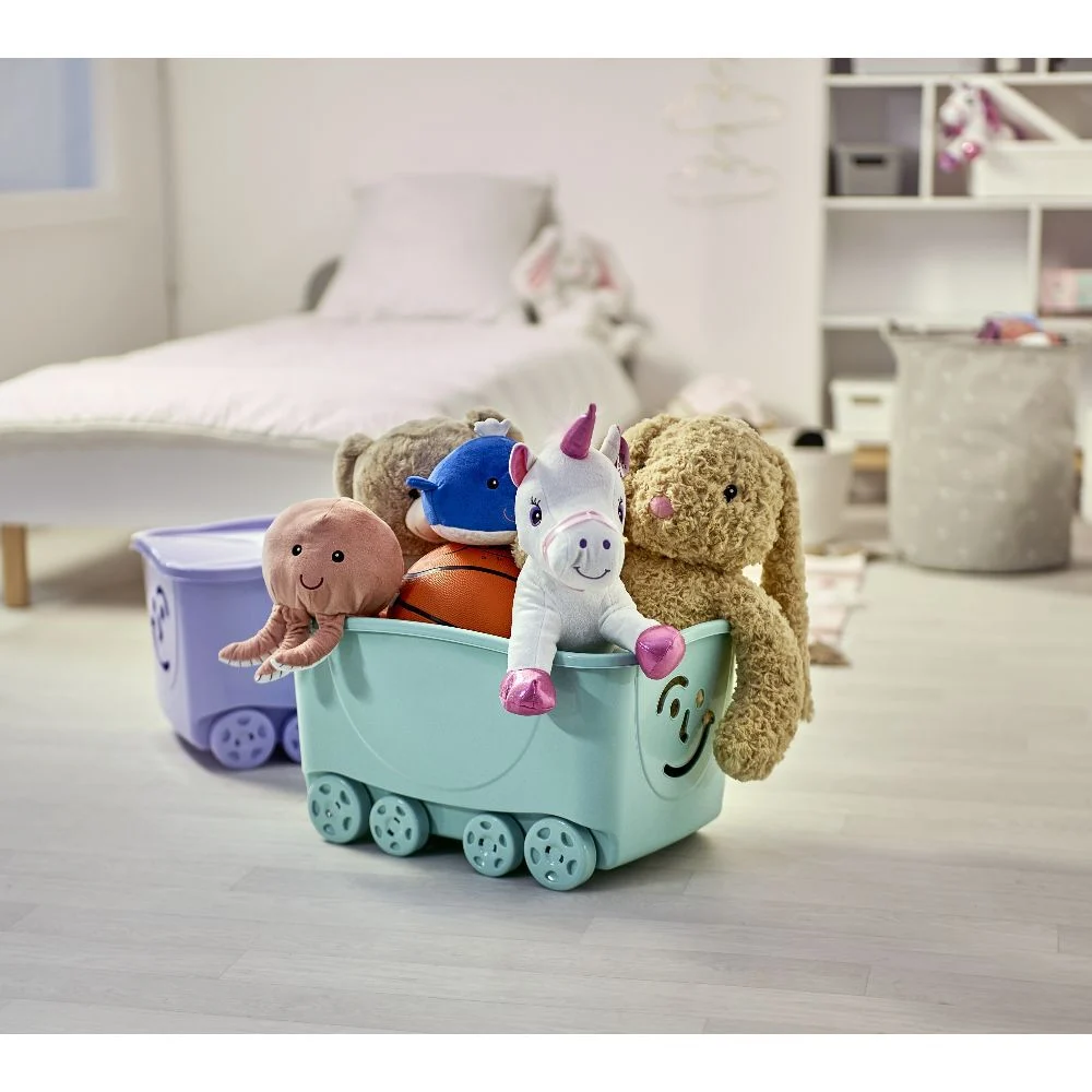 Coffre de rangement enfant vert ou violet 58x39xH32cm