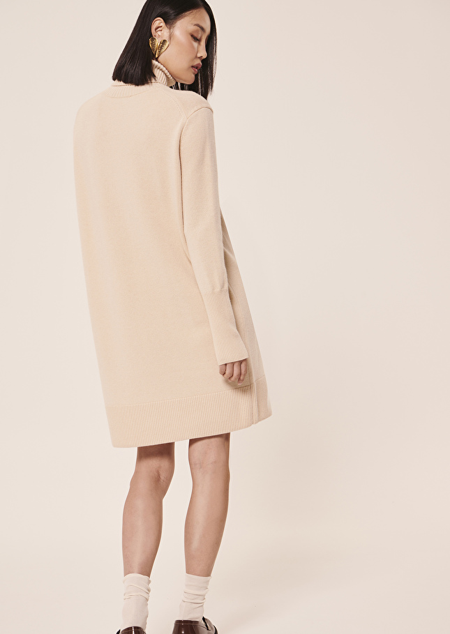 Robe Raliaécrue en laine merinos et alpaga