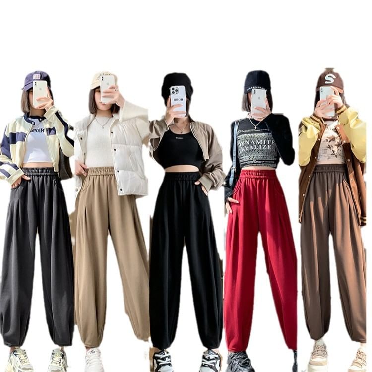 Dream Drop - Hoge taille effen cropped harem joggingbroek