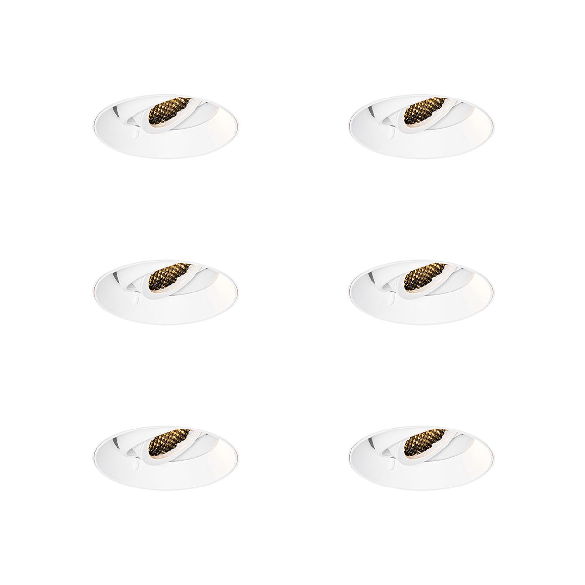 Set van 6 Moderne inbouwspot wit GU10 rond trimless - Oneon Honey