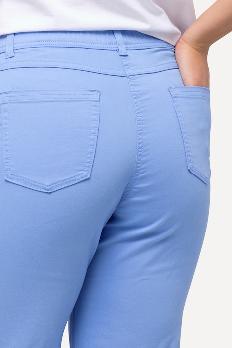 Jeans Mary, weites Bein, Fransensaum, Stretch