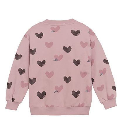 Minymo Sweatshirt - Dawn Pink m. Herzen
