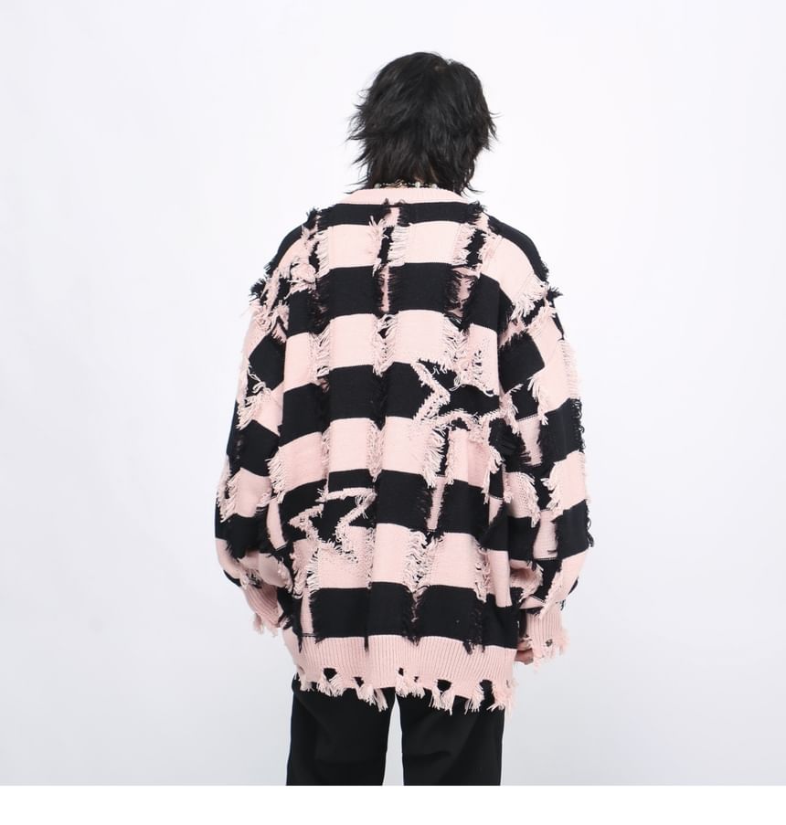 Derbundy - Oversized trui met ronde hals en strepen