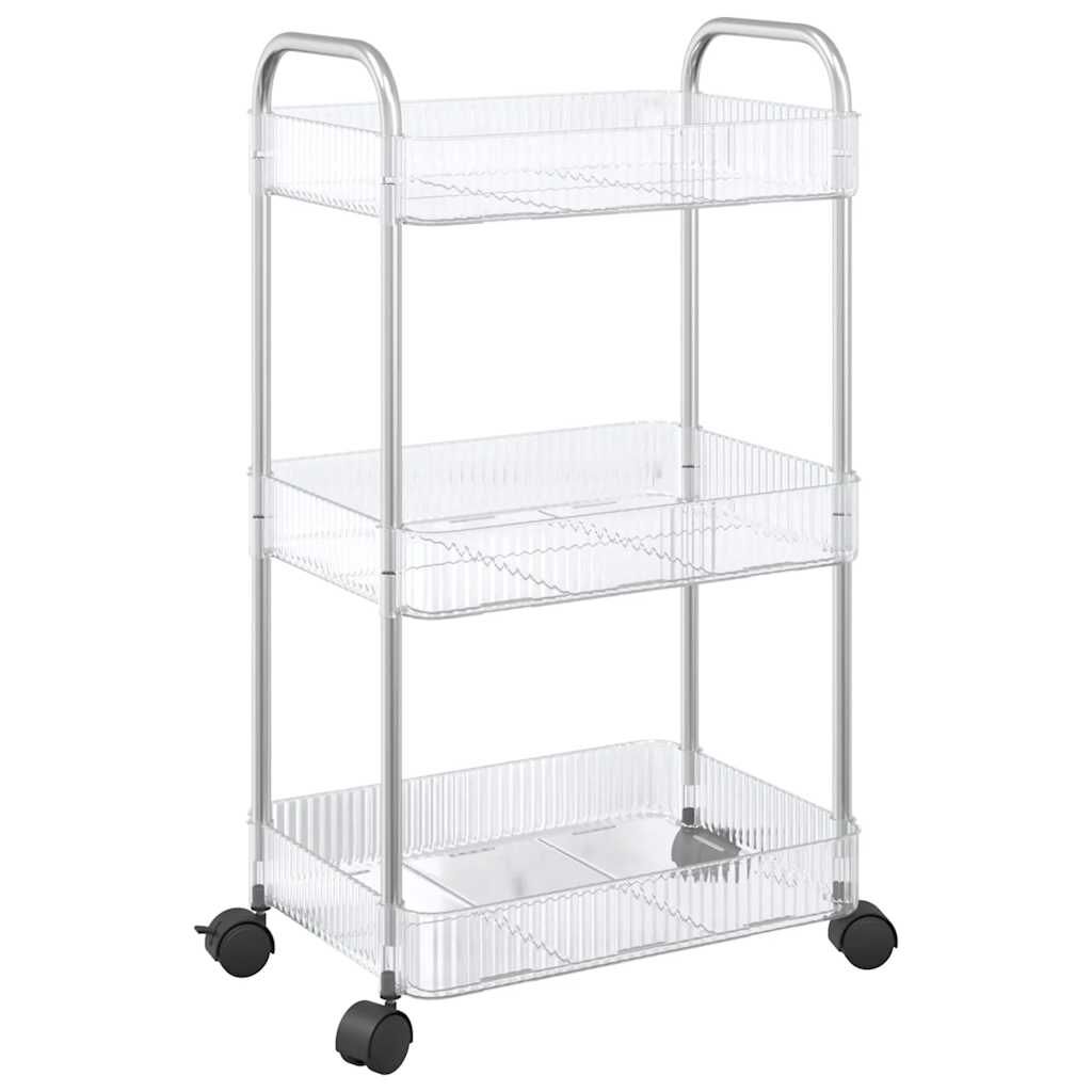 vidaXL Opbergwagen met 3 lagen 37x28x68 cm