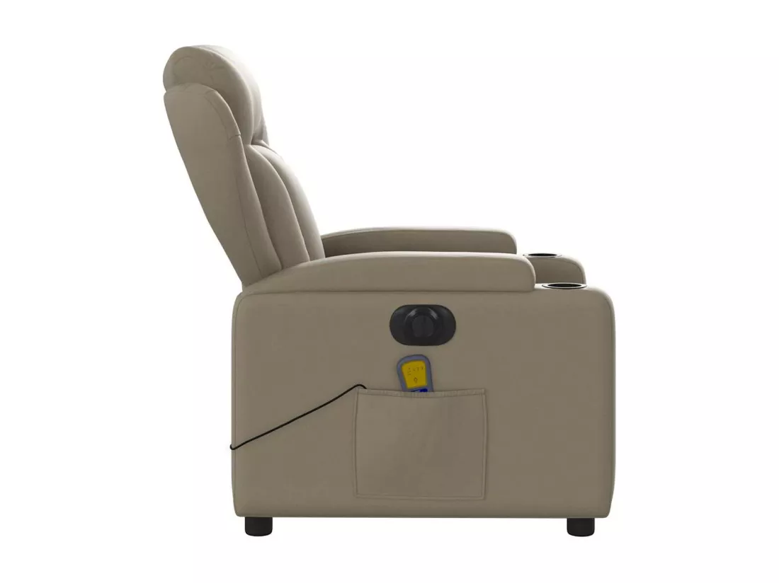 Fauteuil massant inclinable électrique cappuccino similicuir