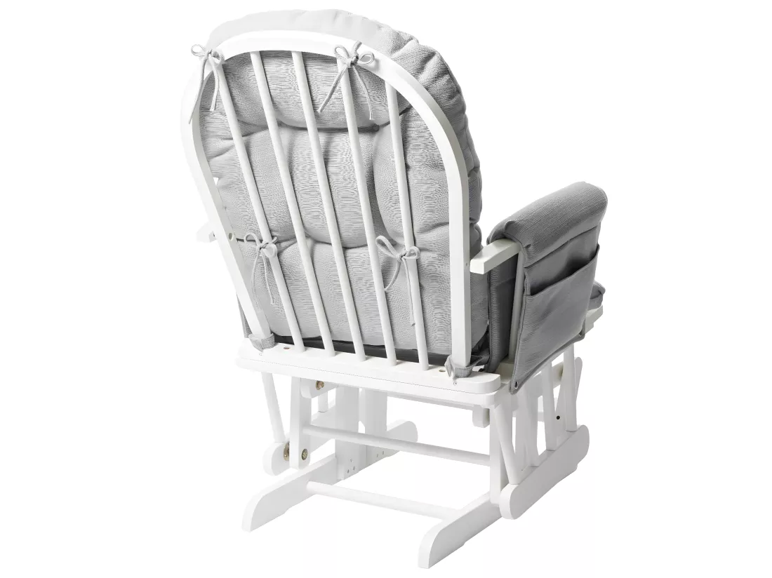 Fauteuil relax MCW-C76 Fauteuil oscillant, gris clair, monture blanche