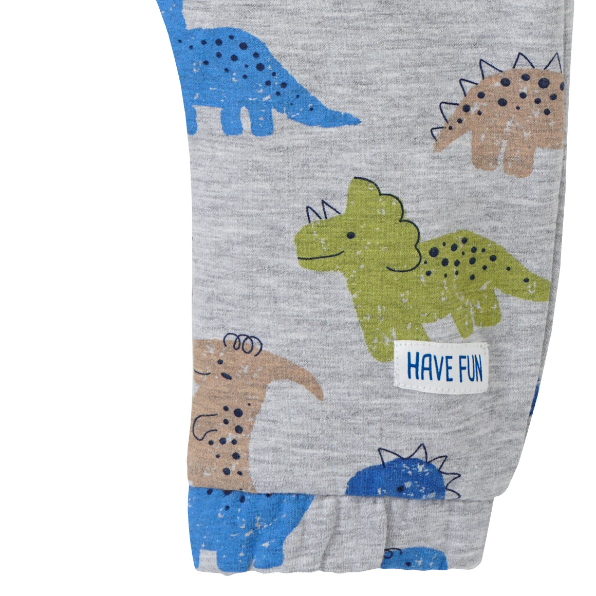 Topomini Baby Jogginghose mit Dino-Motiven hellgrau