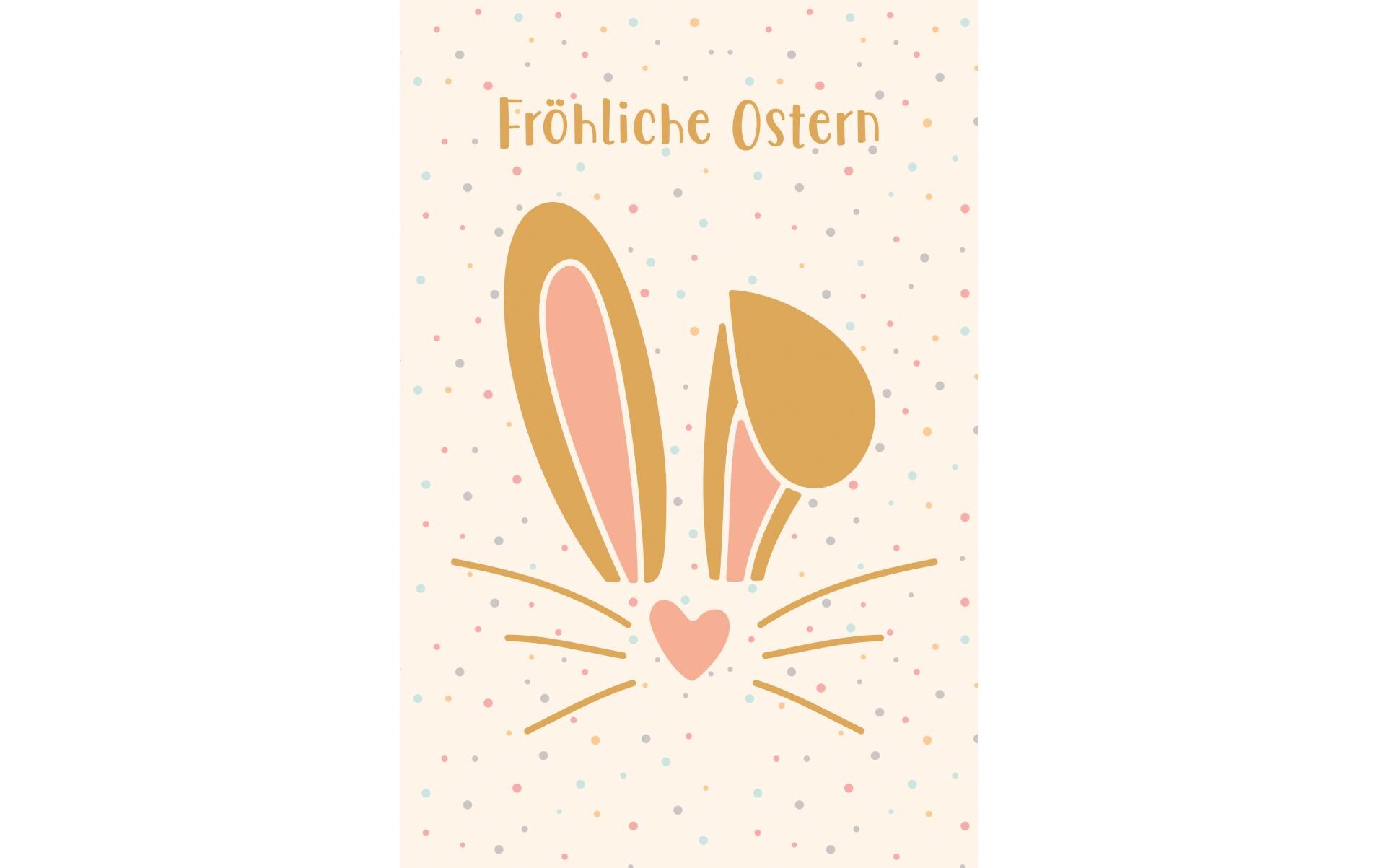 Grusskarte Frohe Ostern , OrangeGlückwunschkarte mit Couvert