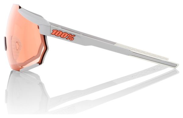 Lunettes 100% Racetrap Soft Tact Gris / Miroir Rouge Corail