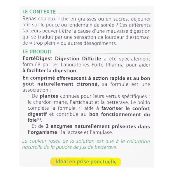 Forté Pharma Forté Digest Digestion Difficile 20 comprimés effervescents