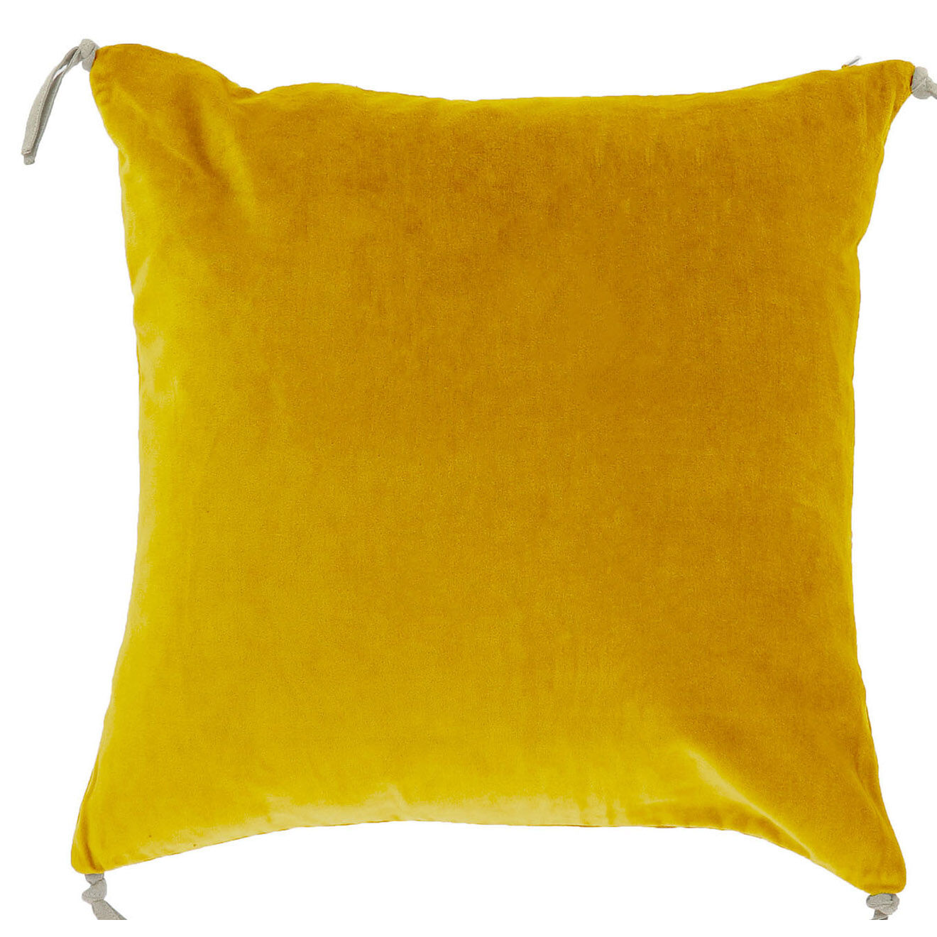 En Fil d'Indienne Housse de coussin Vague velours jaune - 45x45 cm