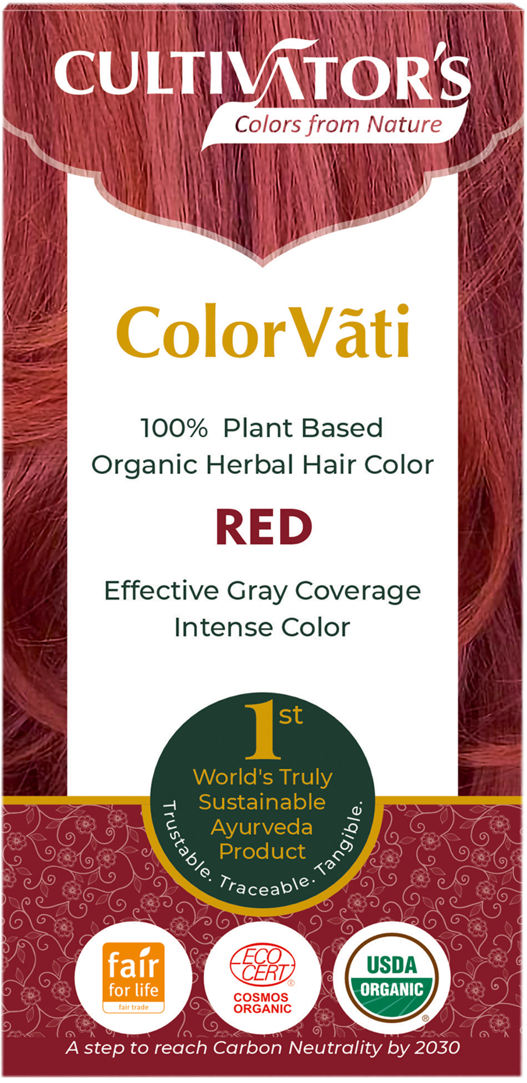 CULTIVATOR'S  ColorVãti Organic Herbal Hair Color - 10 Red, 100 g