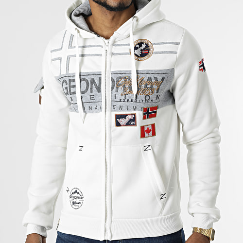 Sweat Zippé Capuche Garadock Blanc