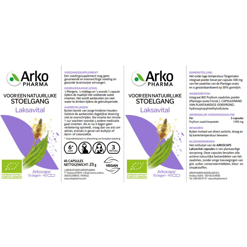 Arkopharma Laksavital 45 capsules