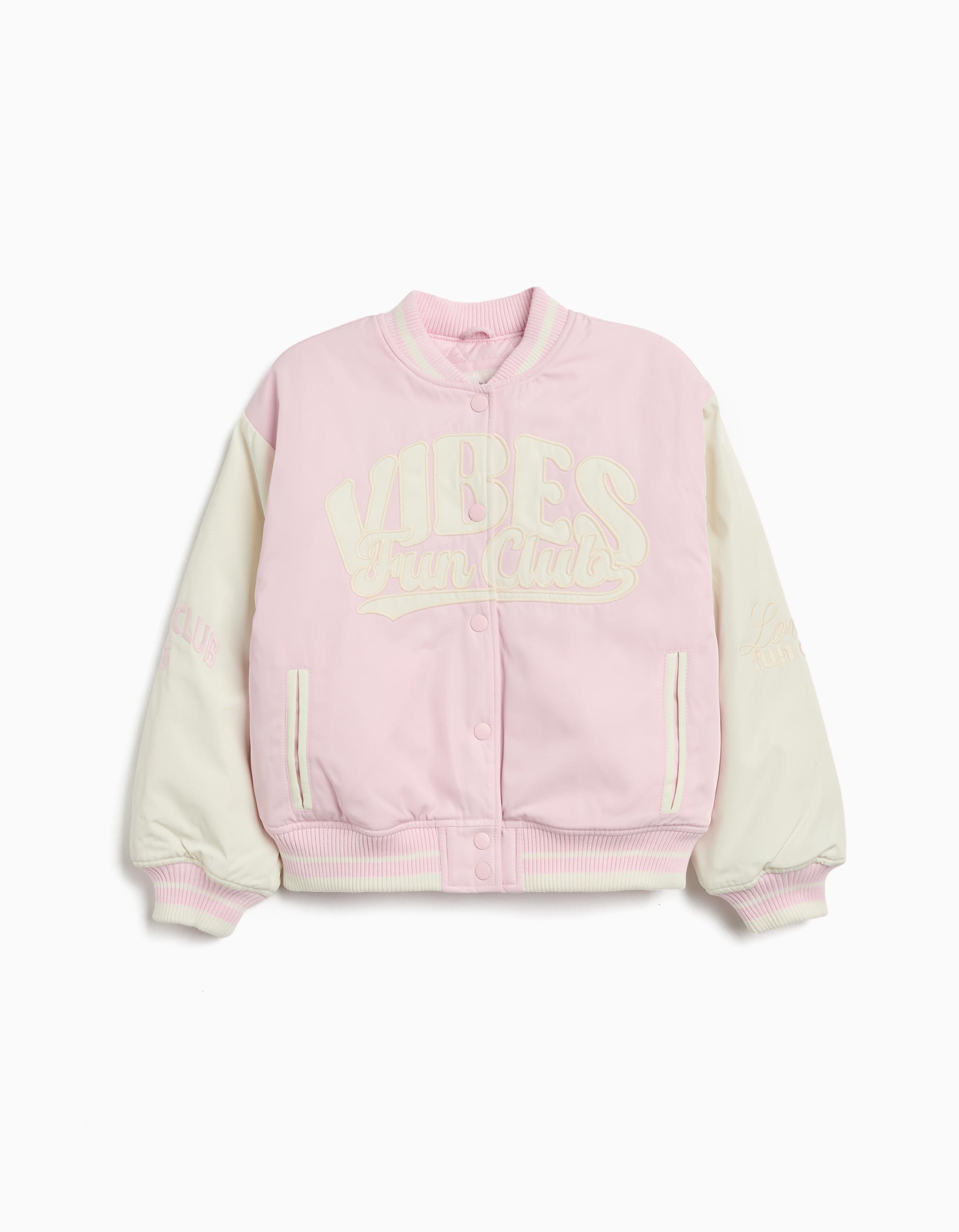 Casaco Bomber, Menina, Rosa Claro