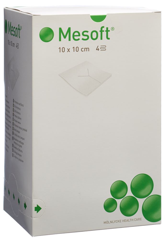 MESOFT Schlitzkompressen 10x10cm sterril 130 Stk