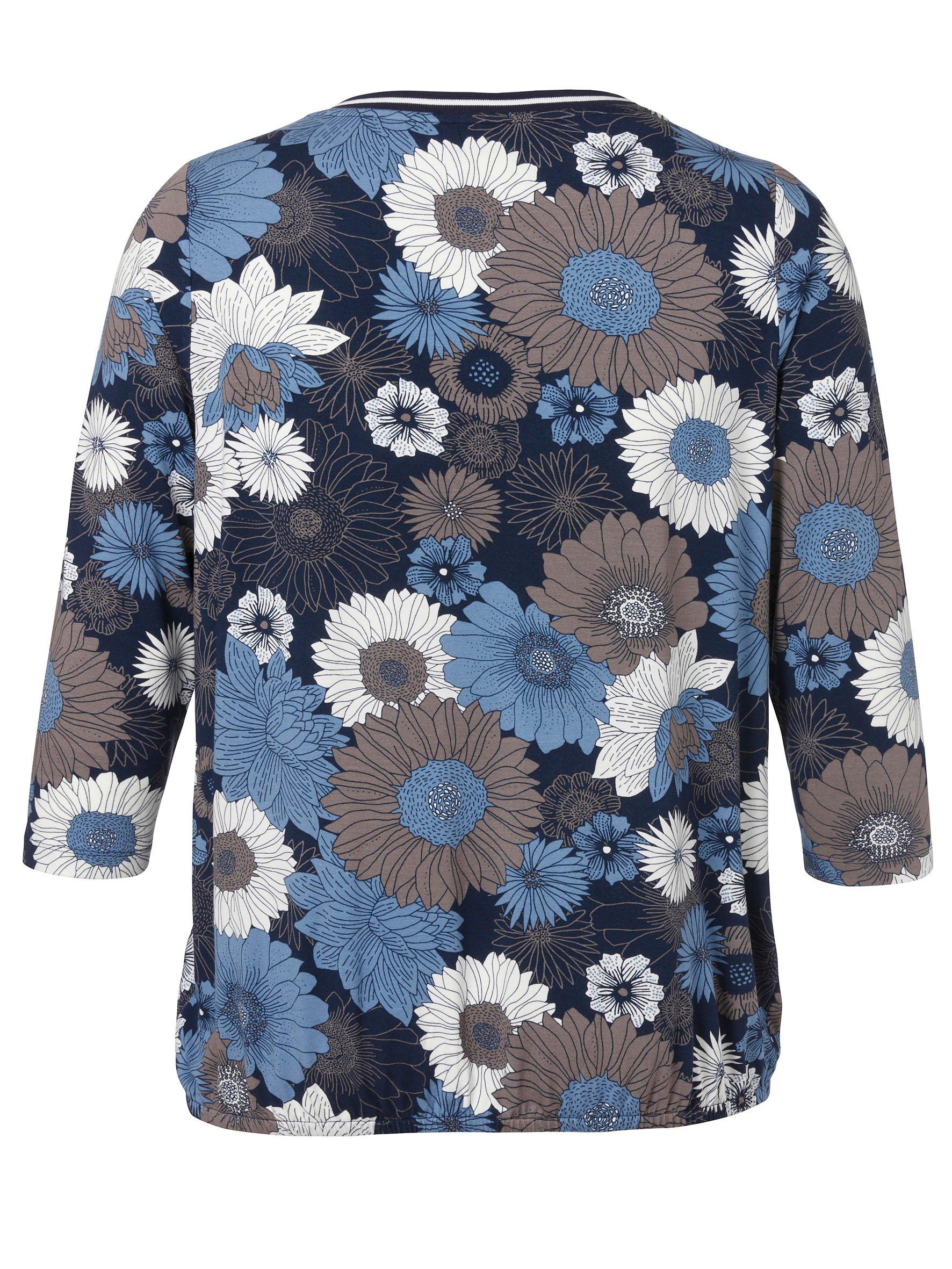 Jerseyshirt mit Blumenmuster und 3/4-Arm