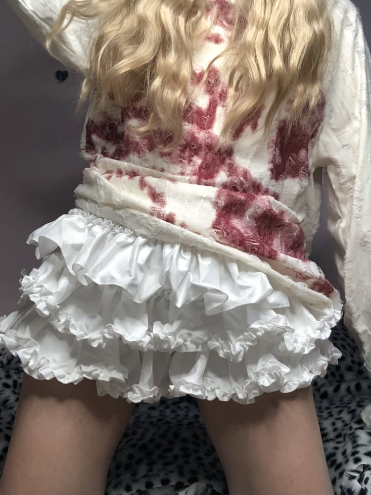 Miu B - Mini A-lijn rok met hoge taille en ruitmotief en strik