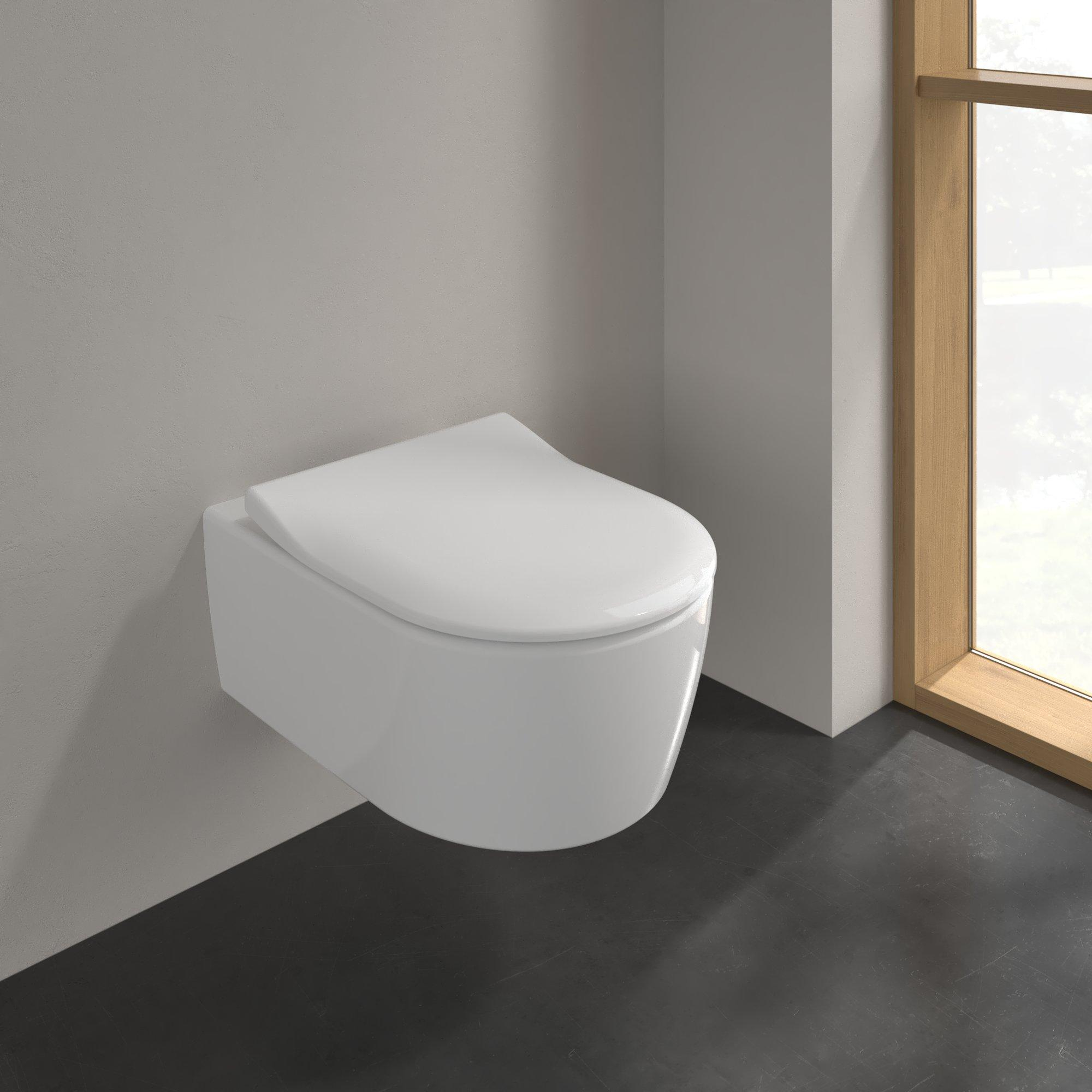 Villeroy & Boch Avento randloos toilet met dunne softclose zitting wit glans
