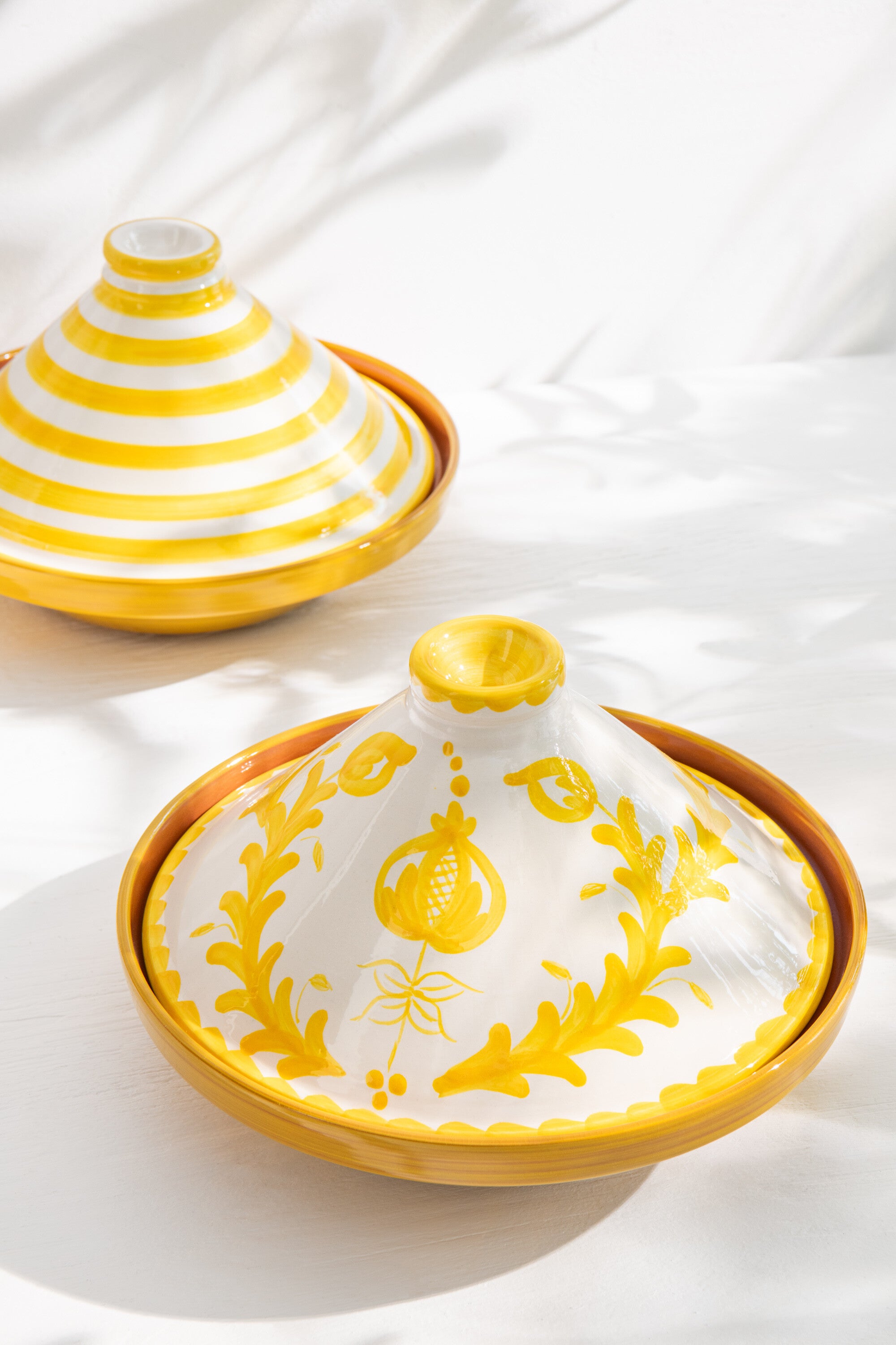 J-Line tajine Granada - keramiek - wit|geel