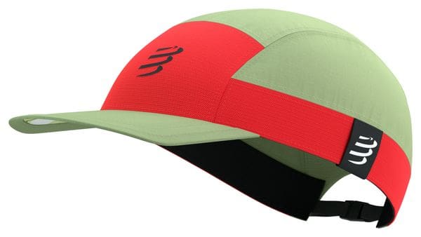 Casquette Compressport 5 Panel Light Cap Vert/Rouge
