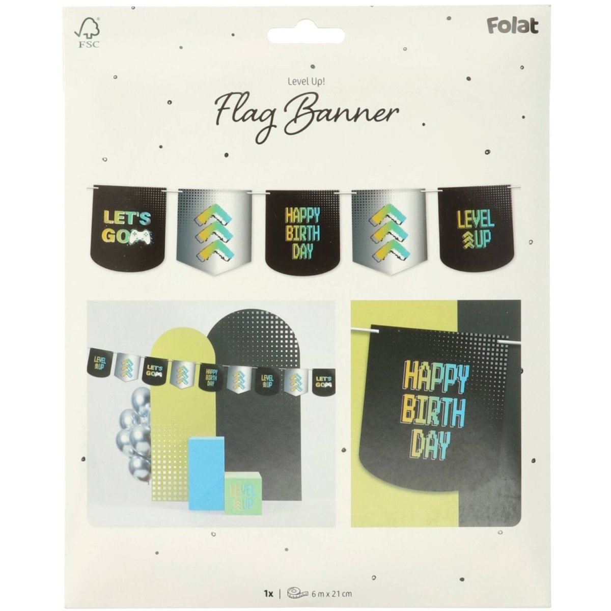 Gaming Party Slinger Happy Birthday 1,6m