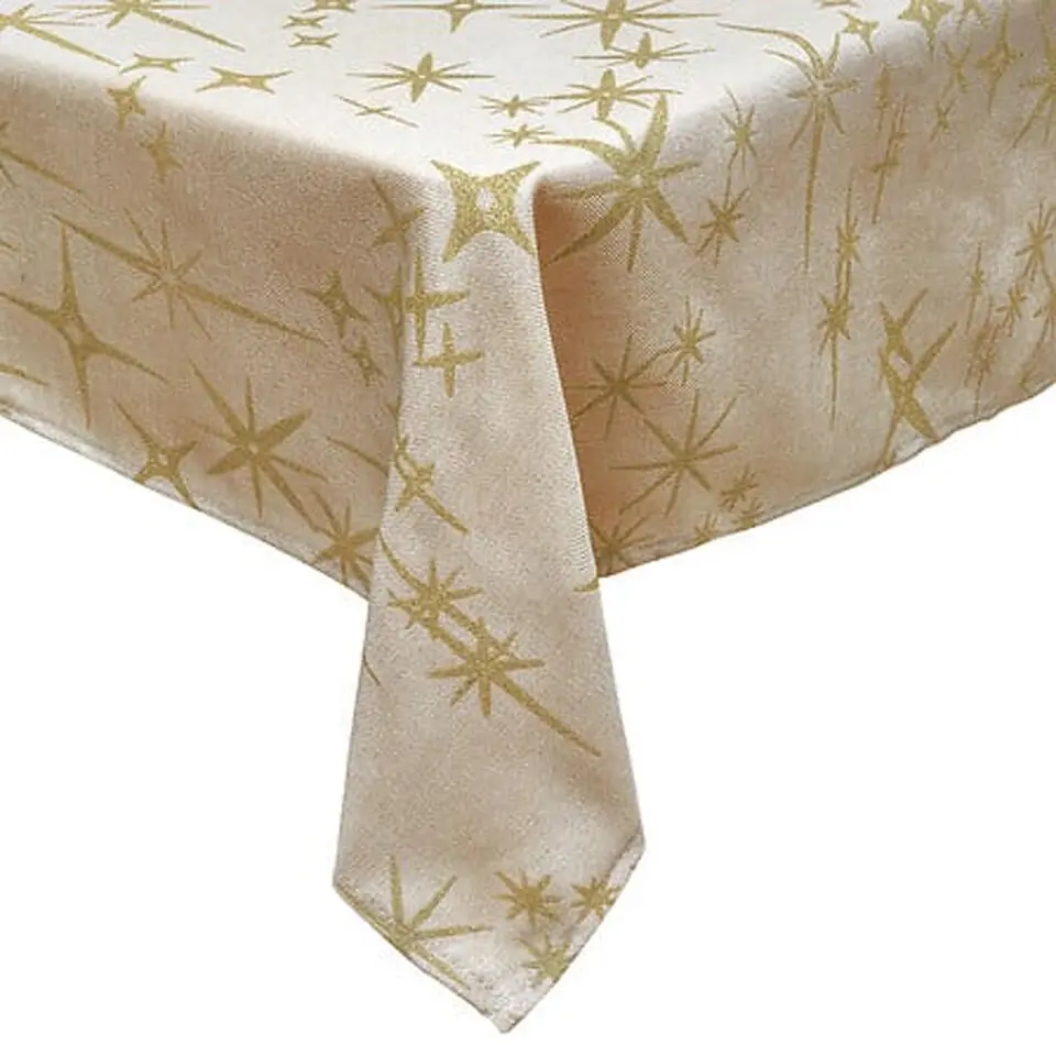 Feeric Christmas Tafelkleed - beige - sterren - 140 x 360 cm