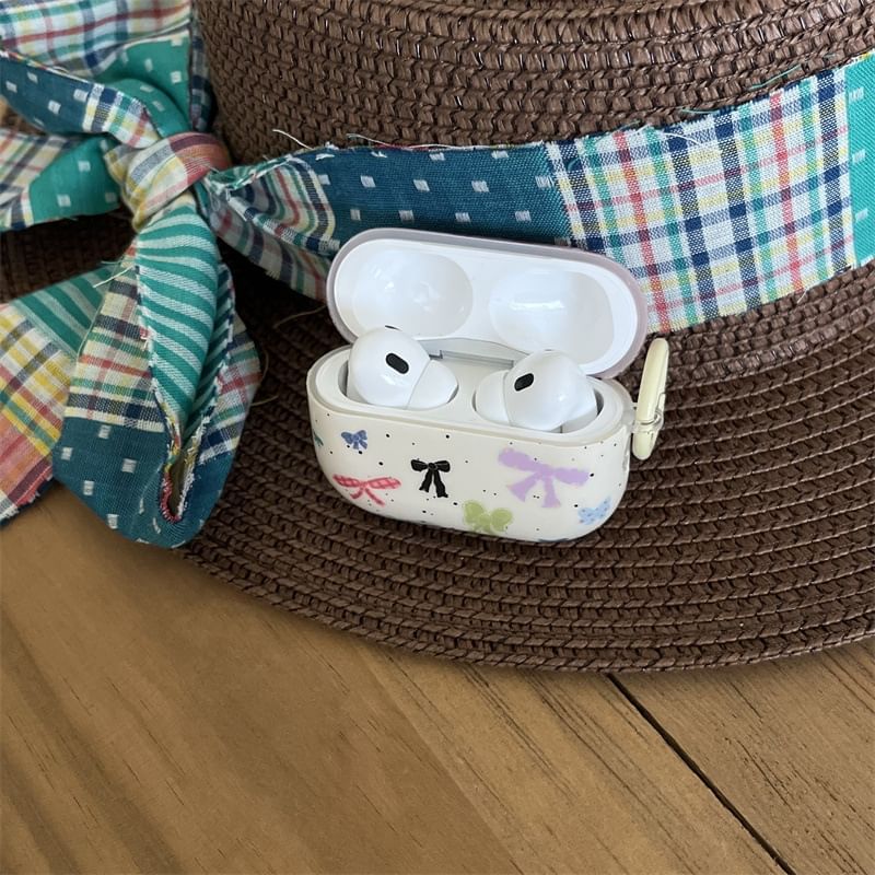 VanDi - Bow Plaid AirPods / Pro oortelefoonhoesje skin / charm / set