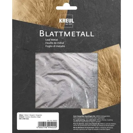 KREUL Blattmetall Silber 140 x 140 mm 6 Blatt