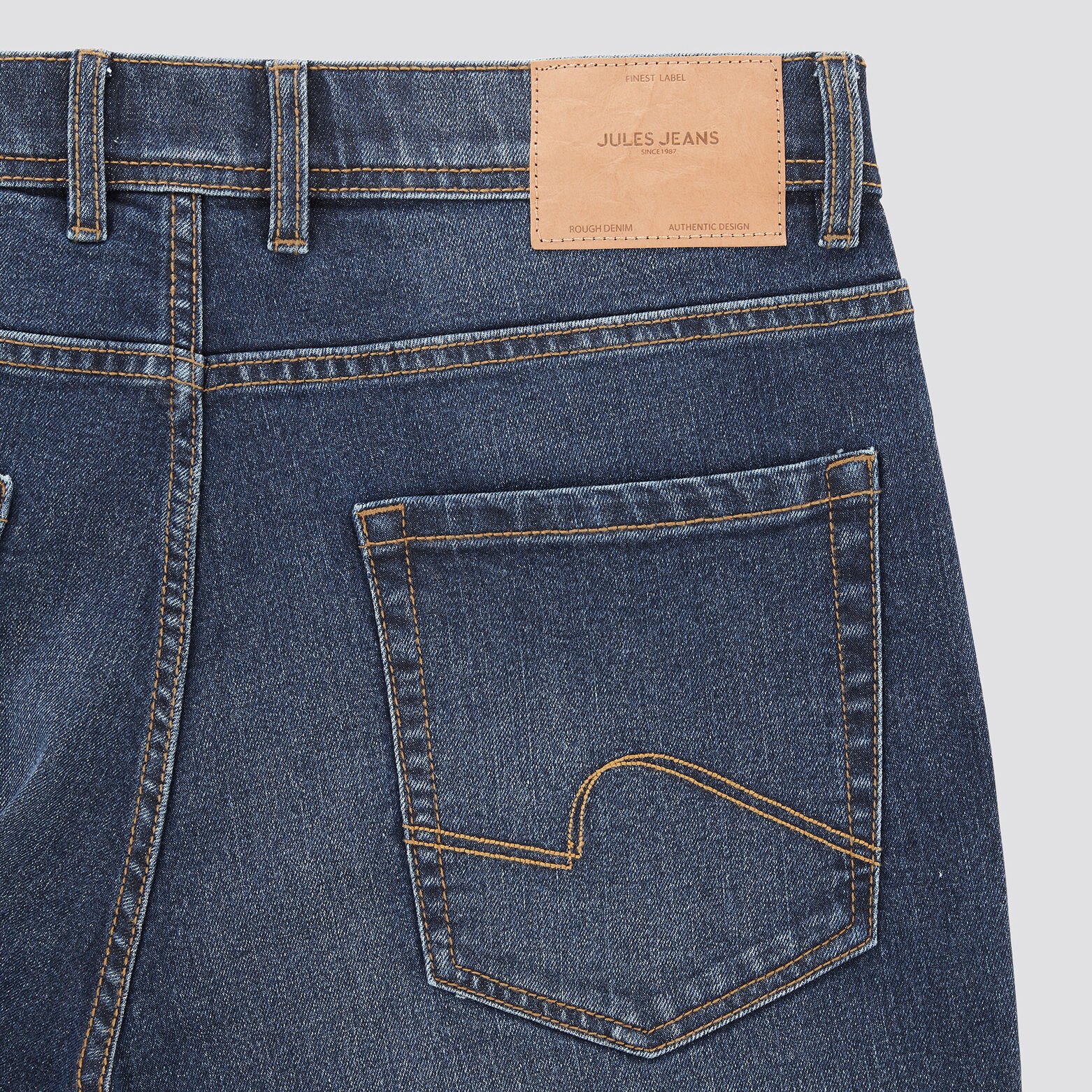 Jean relax en coton et polyester recyclés Bleu moyen