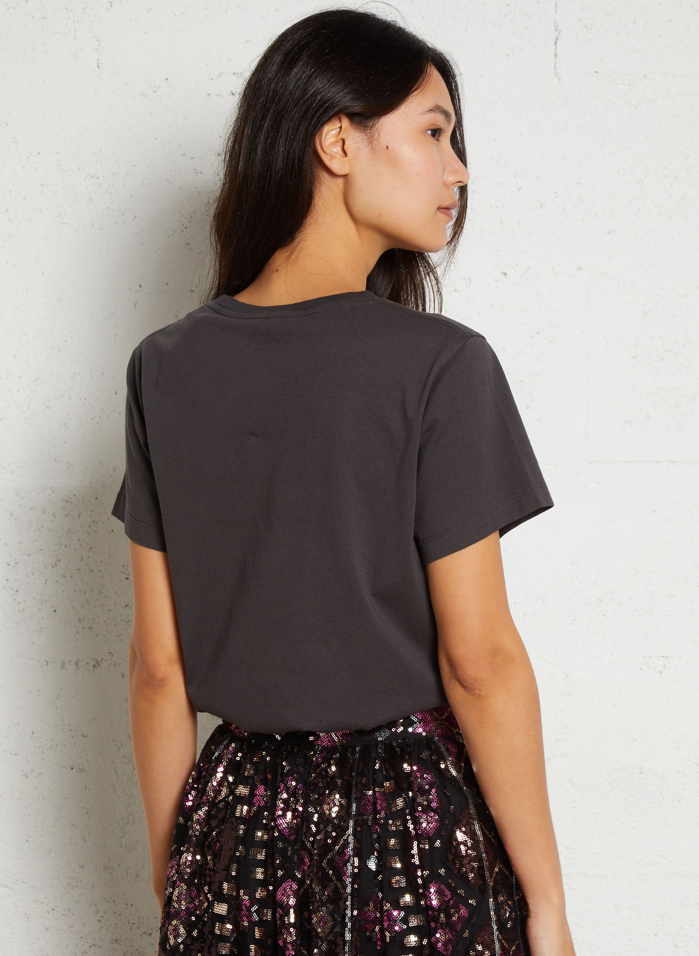 ERAVE - Tee-shirt droit sérigraphié en coton | Gris