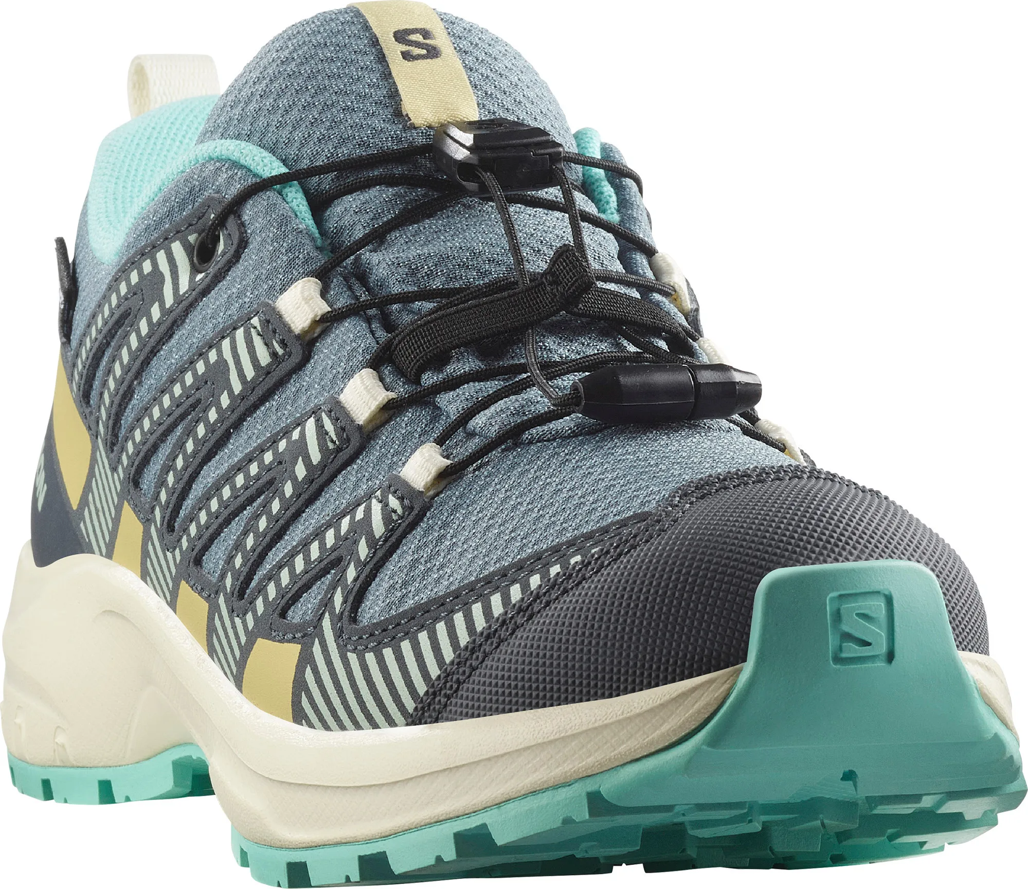 Salomon Kids' XA Pro V8 Waterproof Trooper/turbulence/aruba Blue