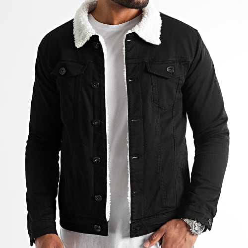 Veste Jean Interieur Mouton 1529 Denim Noir