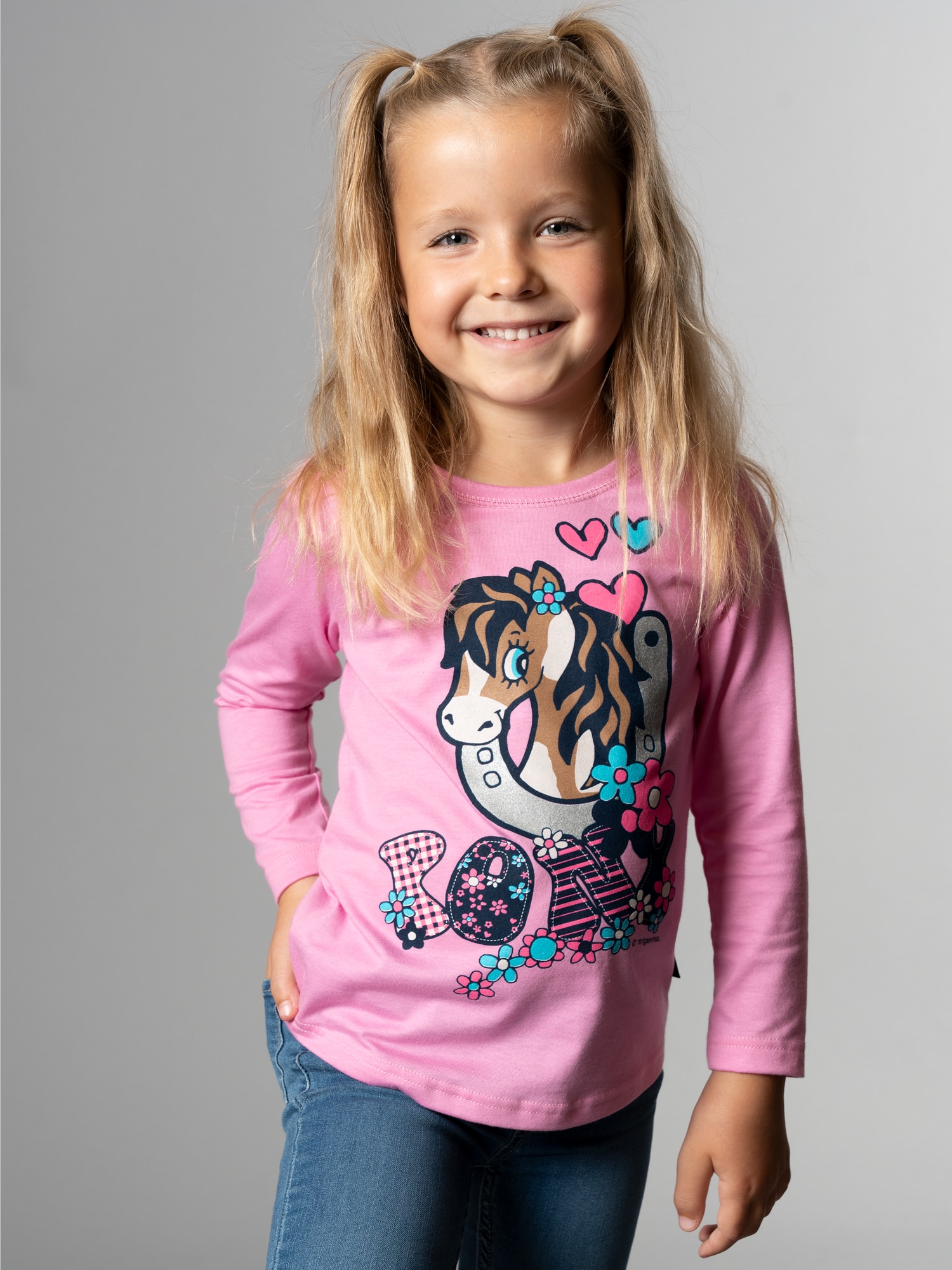Langarmshirt mit süßem Pony-Print Candy