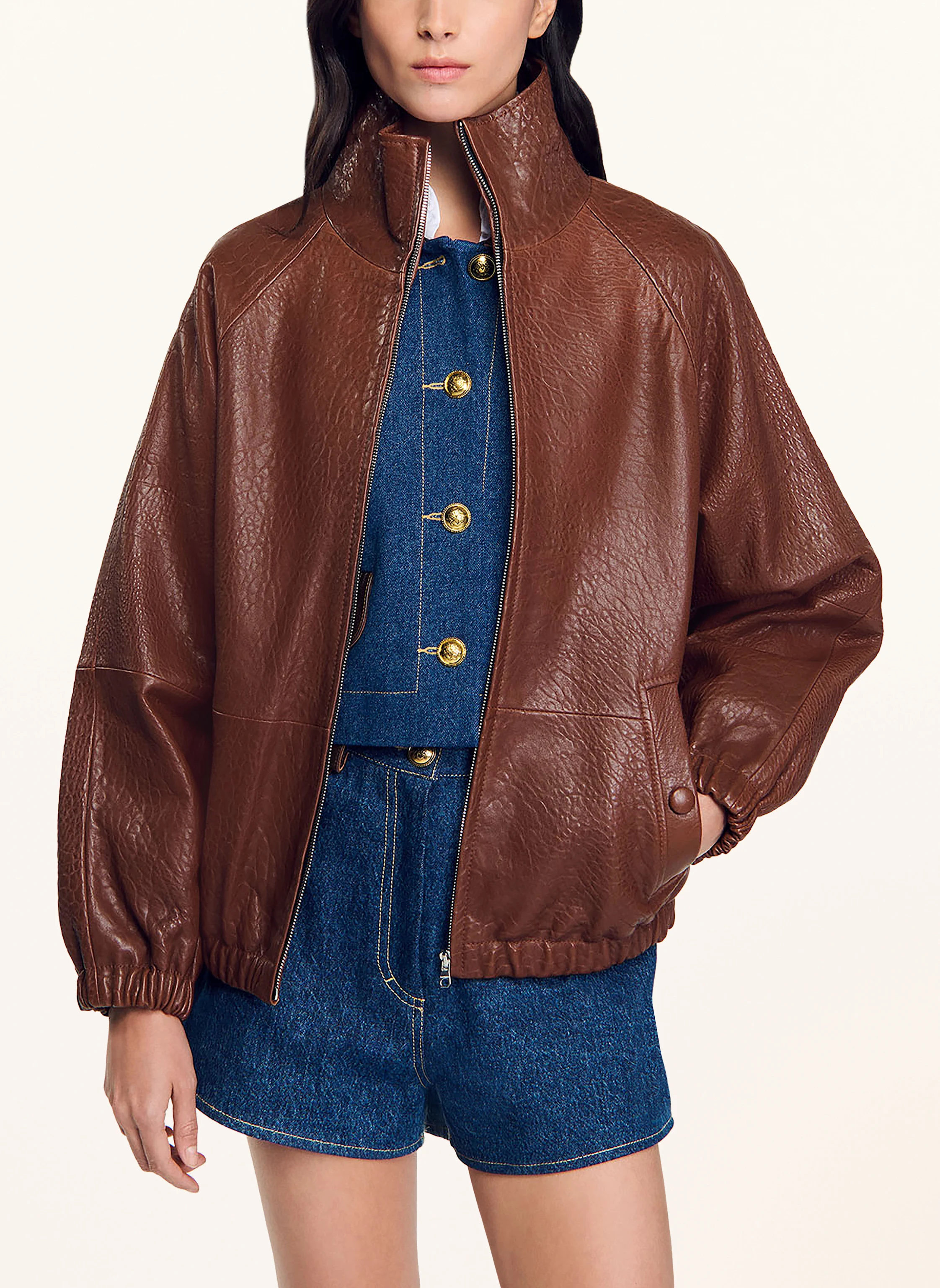 SANDRO Lederjacke