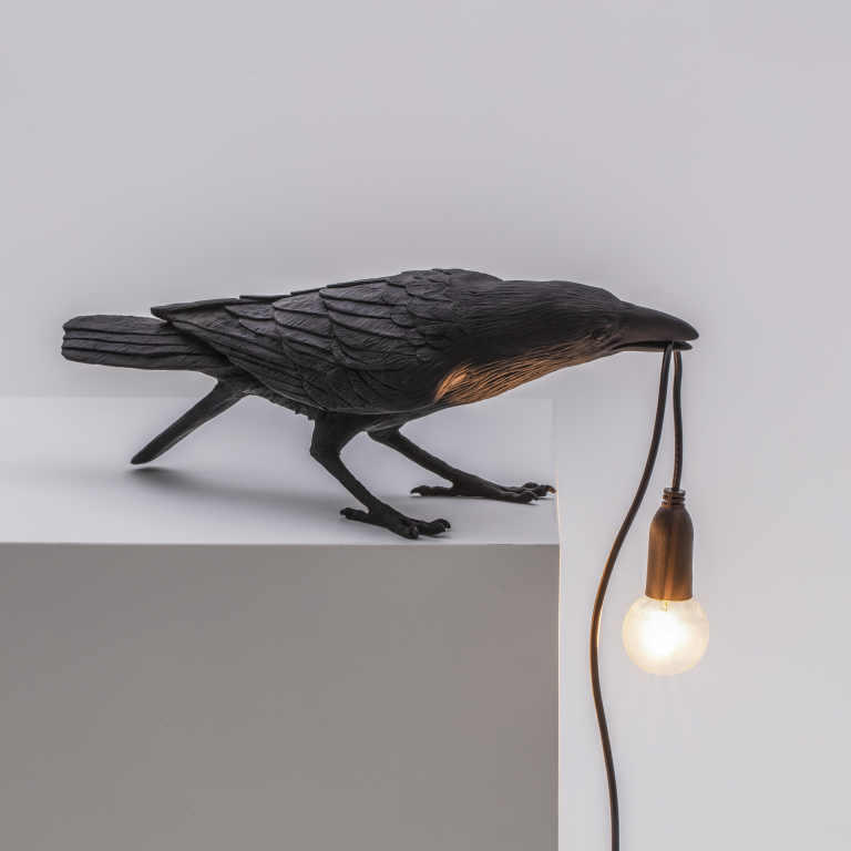 Seletti Bird Playing tafellamp zwart