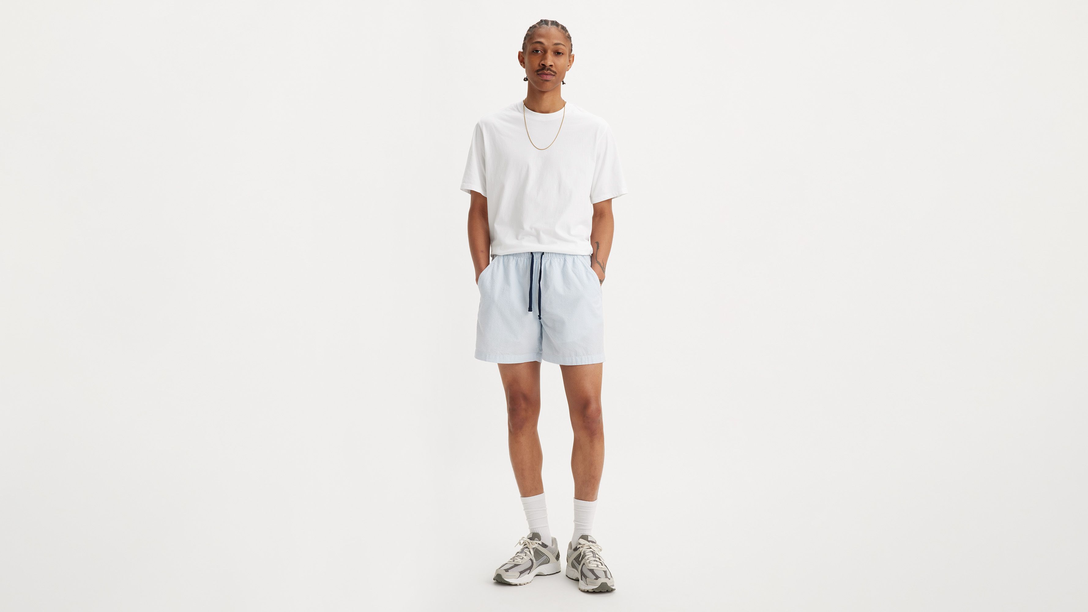 Short XX Chino Easy - Lounge Stripe Soft Chambray Seersucker - Multicolore