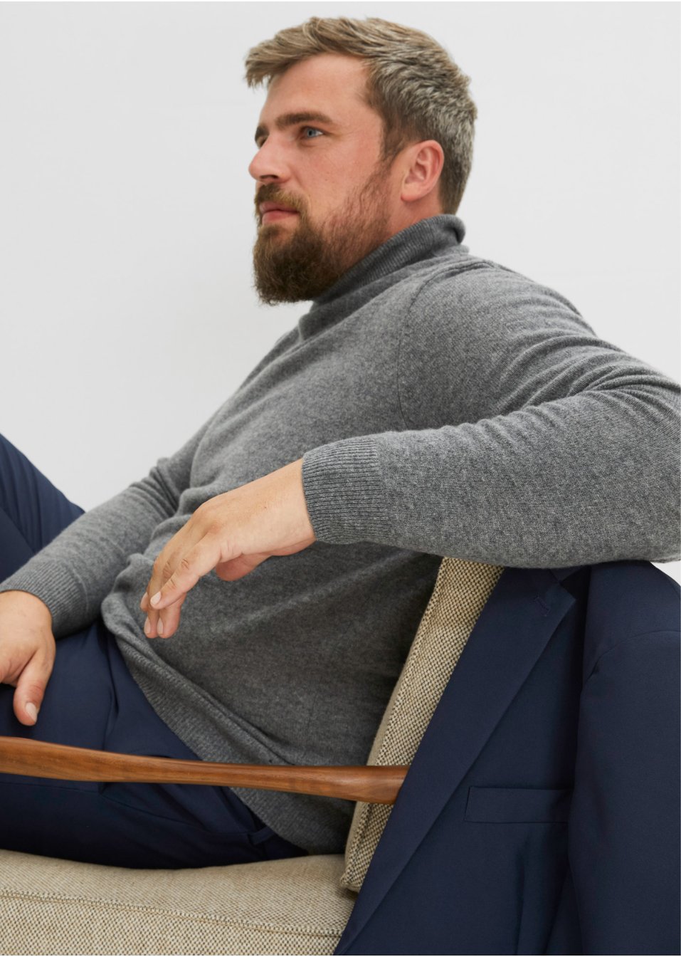 Pull en laine avec teneur en Good Cashmere Standard®, col roulé
