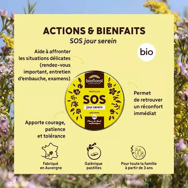 Pastilhas Orgânicas Biofloral Sos Secours 50 Gr