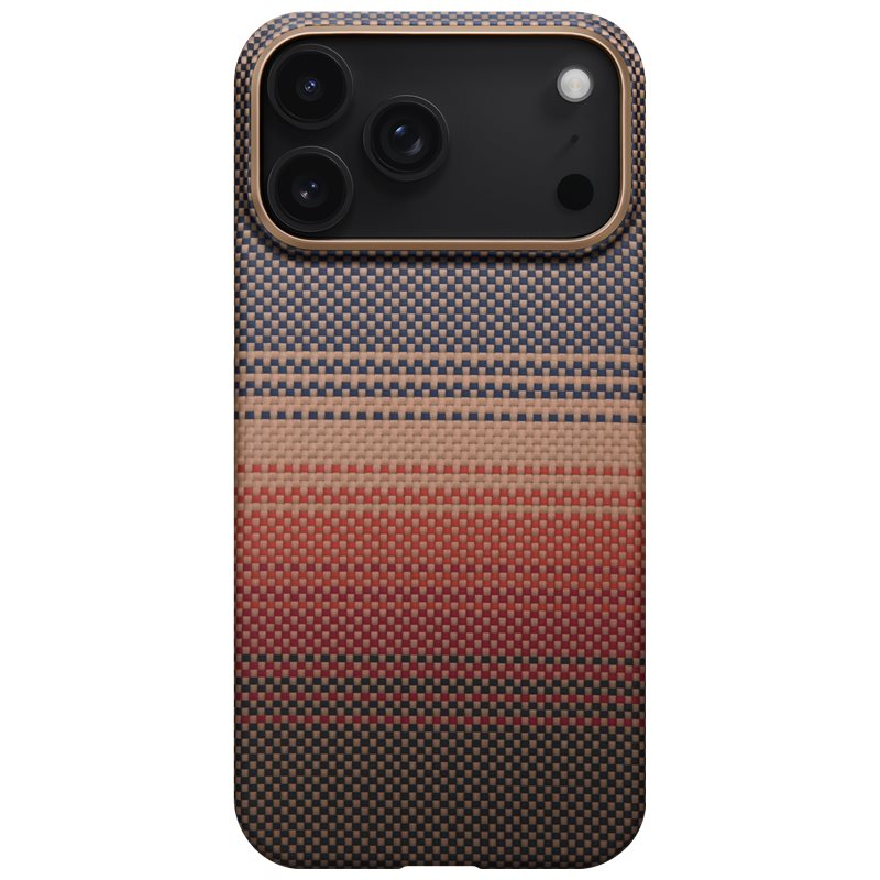 iPhone 17 Pro MagEZ Fushion Weaving MagSafe Aramid Schutzhülle (KI1702SP) - Sunset (Rot / Schwarz)