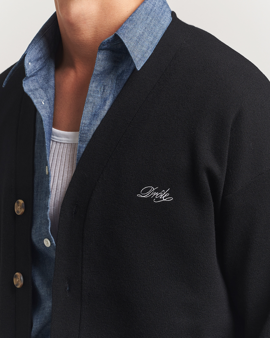 Drôle de Monsieur Merino Knitted Cardigan Black