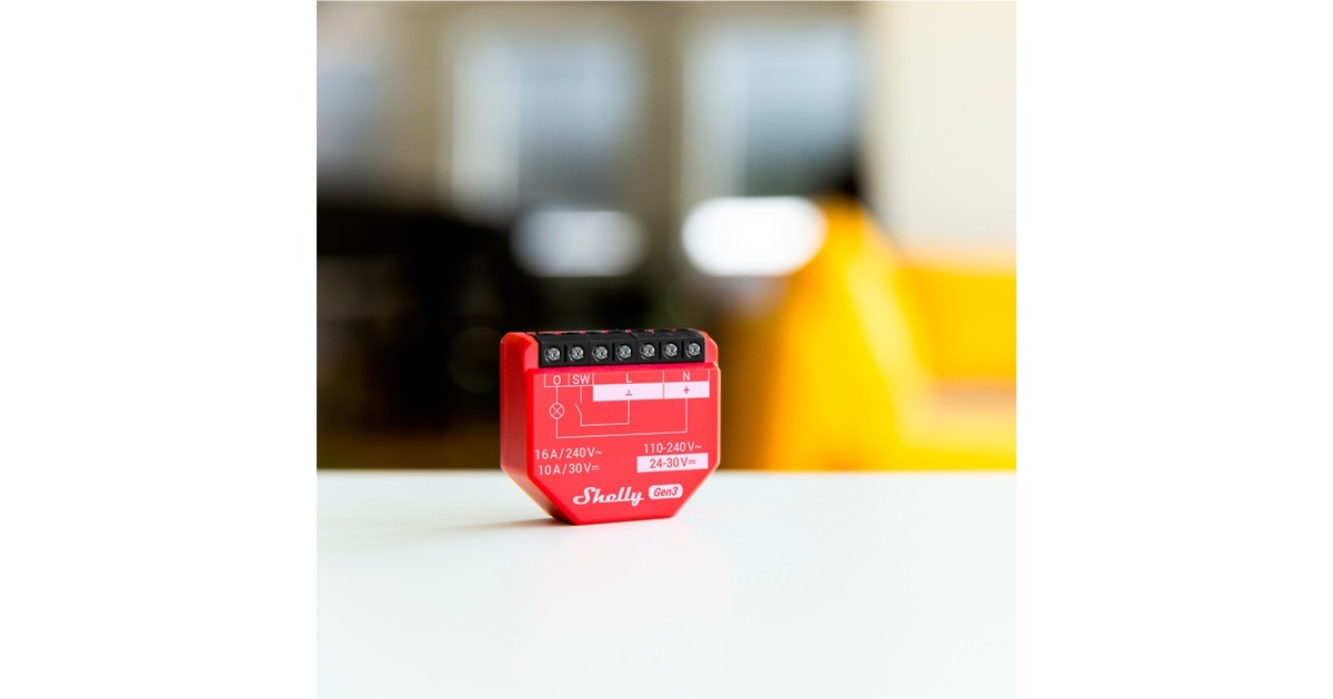 Shelly1PM Gen3 relais  (Rood, Wifi, Bluetooth)