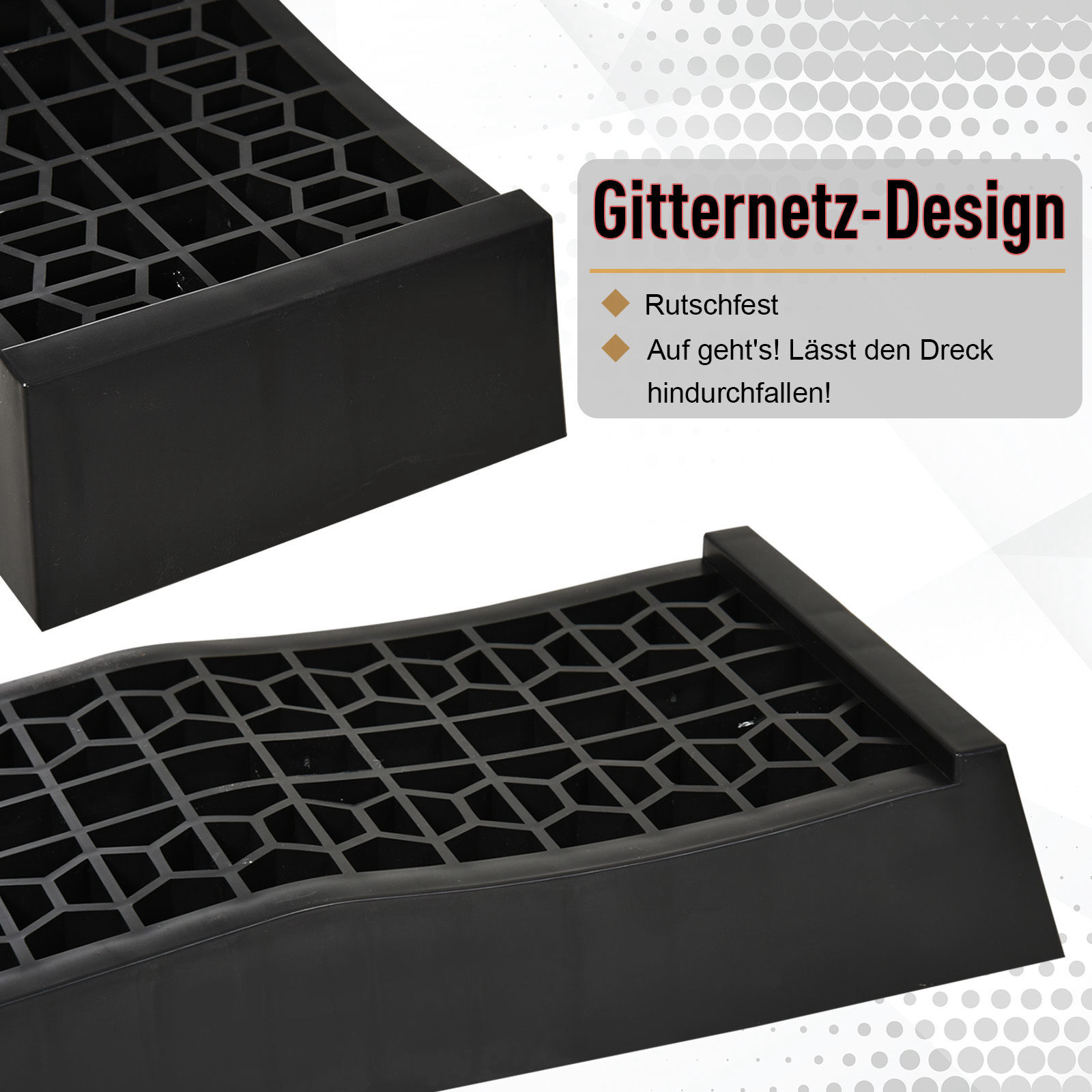 HOMCOM Auffahrrampe rutschfest schwarz 70 x 20 x 8 cm (LxBxH)