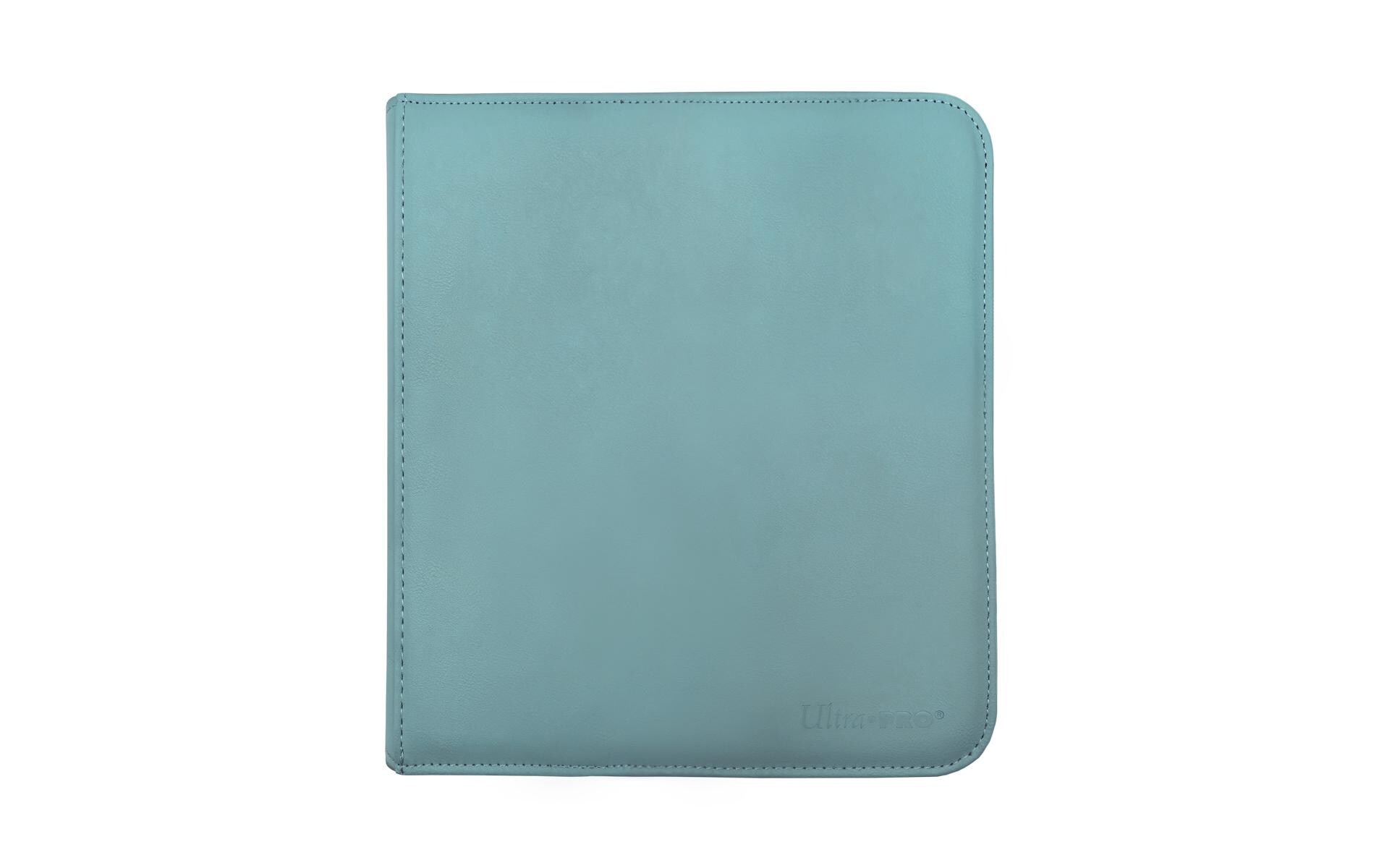 Karten-Album Pro-Binder Zippered Light Blue 12-PocketKartenalbum mit gepolstertem Kunstledereinband