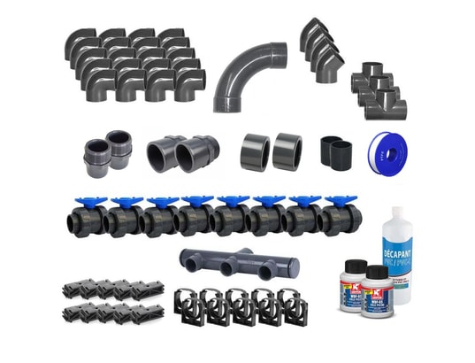 APF - Kit de raccord pvc pour filtration d63 - b24k010