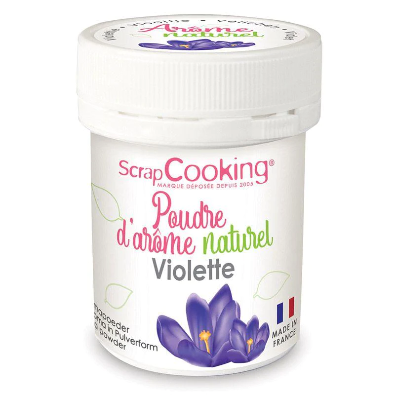 Arôme alimentaire naturel en poudre 15 g - violette Scrapcooking