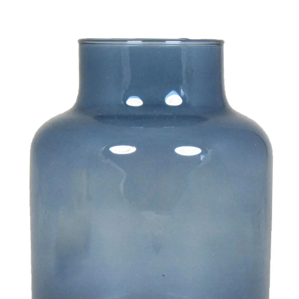 Bela Arte Bloemenvaas Milan - transparant blauw glas - H20 cm - melkbus