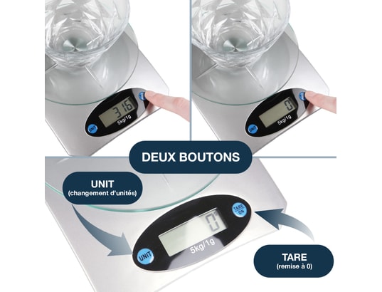BENEFFITO - Balance de cuisine et pâtisserie - légère avec écran lcd - a...