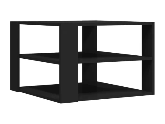 Table basse noir 59,5x59,5x40 cm bois d'ingénierie